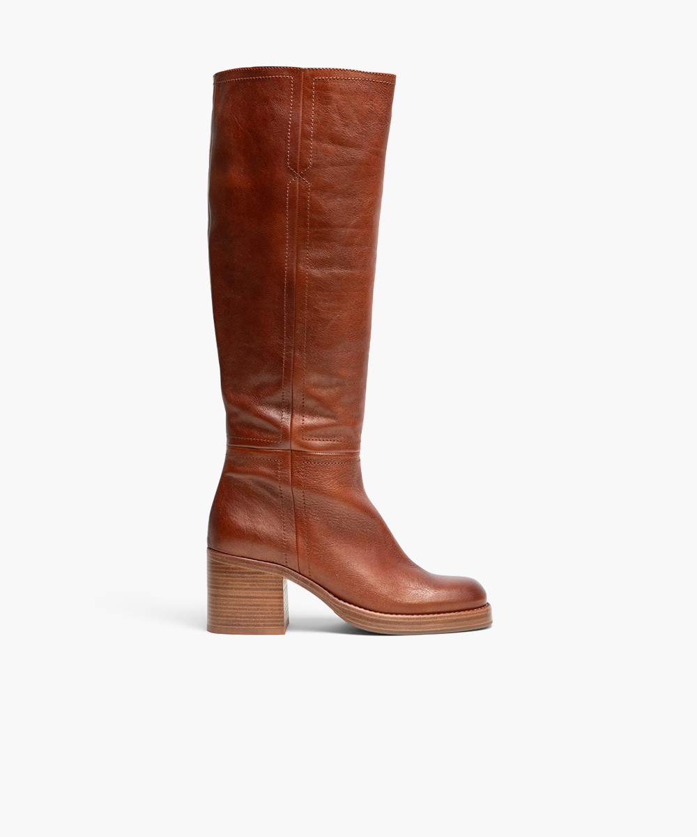 Tan mid 2024 heel boots