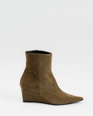 Suede wedge ankle boots