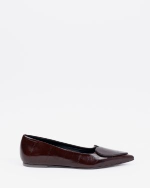 Chocolate ballet flat with heart detail