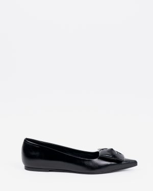 Black ballet flat with origami detail